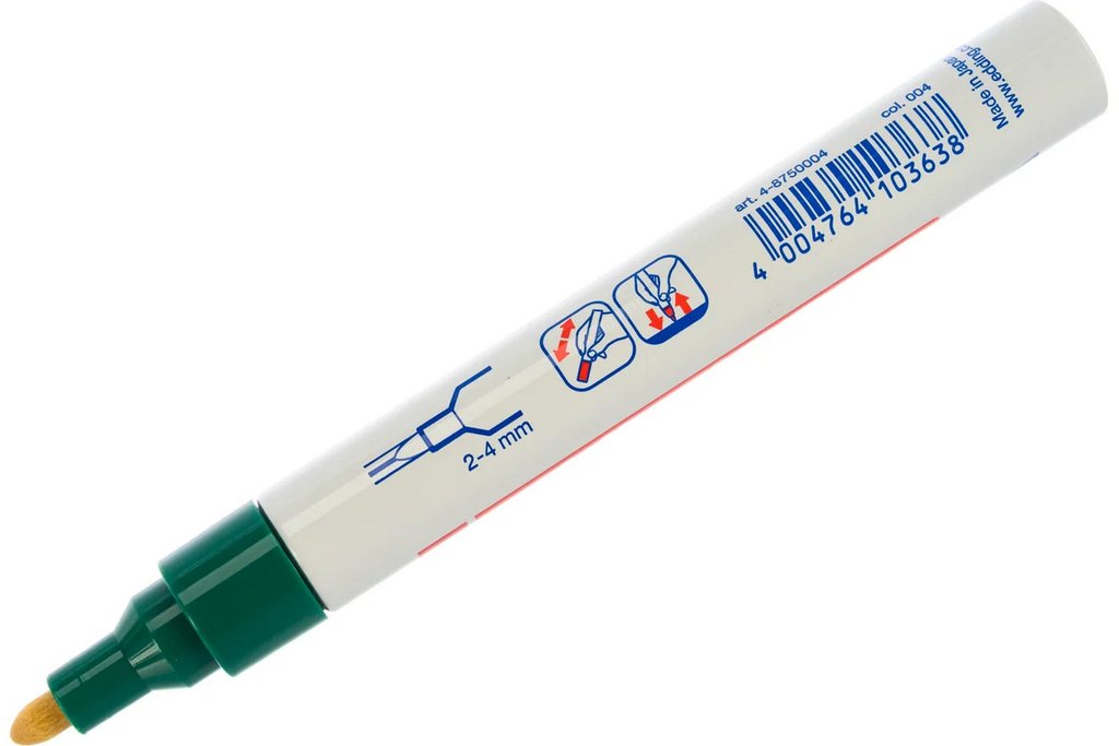 Маркер промышленный 2-4мм Edding 8750 лаковый, метал. корпус, зеленый