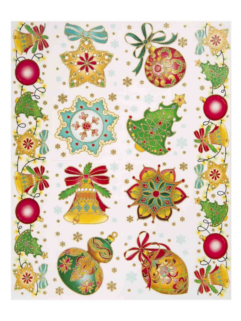 Украшение оконное "Новогодние игрушки" 30х38см