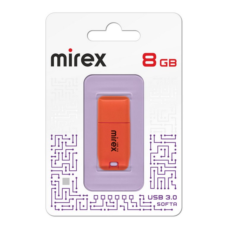 Флеш-диск  8Gb  Mirex Softa Orange USB 3.0, оранжевый