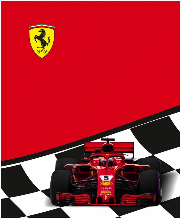 Тетрадь 96 лист кл. А5 на скрепке "Ferrari"
