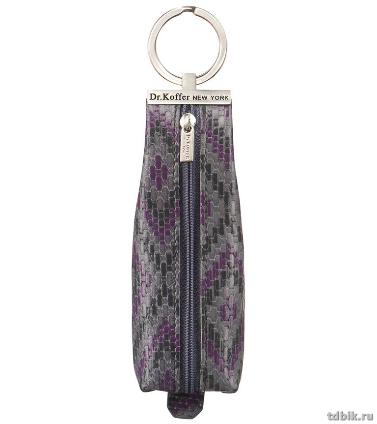 Футляр для ключей Dr.Koffer 14*4,5см, на молнии, серый