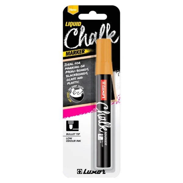 Маркер меловой оранжевый 5мм Luxor "Chalk Marker" (на водной основе) круглый