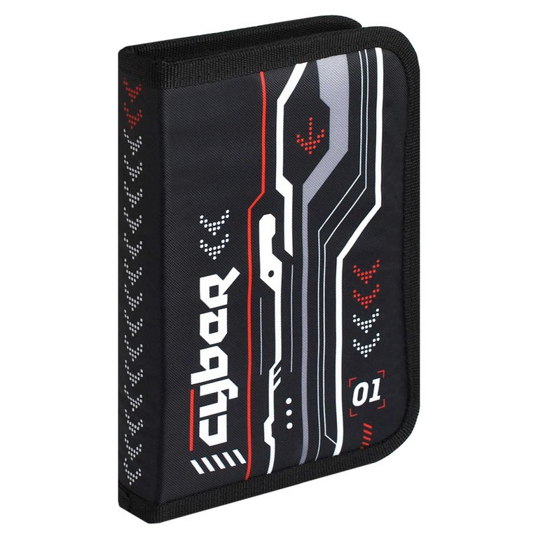 Пенал 1 отд. 2 откид. планки для мальчика Феникс+ "Кибер" 13.3x20x3.5 см, полиэстер