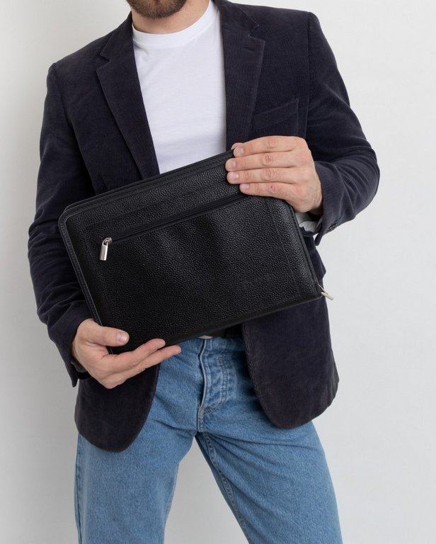 Папка Baron натур. кожа, черная 34*25*3 см