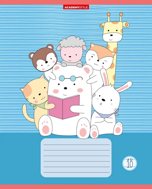 Тетрадь 18 лист лин. А5 "Дружная компания"