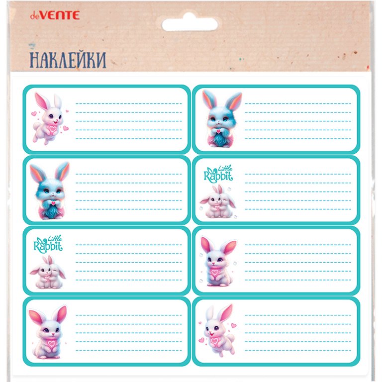 Наклейка для подписи тетрадей "Little Rabbit" deVENTE 8шт/уп