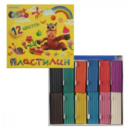 Пластилин 12 цв. 240 гр deVENTE "Классический" со стеком