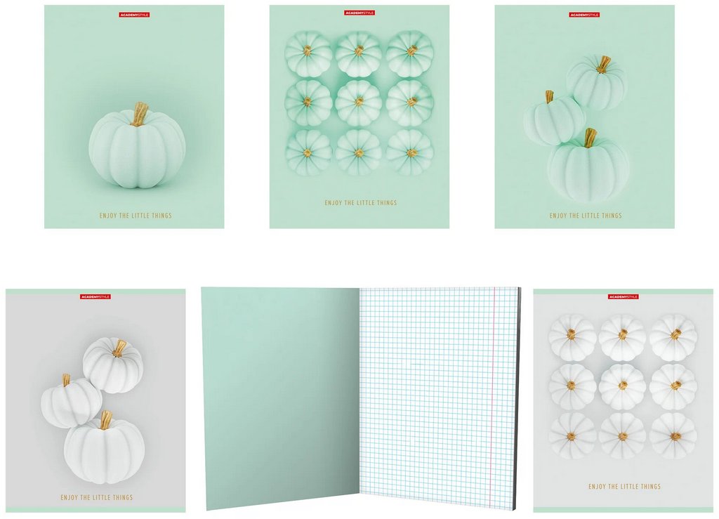 Тетрадь 48 лист кл. А5 на скрепке "Бархатные тыквы"