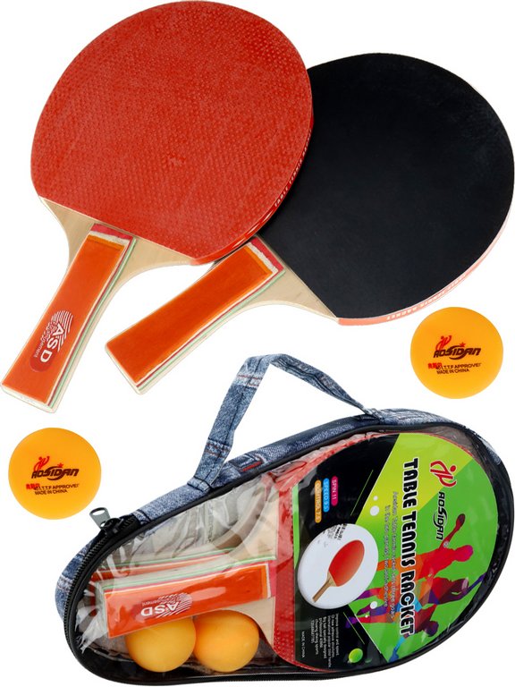 Теннис настольный (2 ракетки, 2 шарика) толщина 7 мм, в чехле