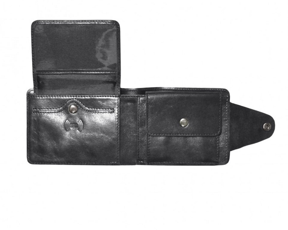 Портмоне мужское Форсаж-9, с RFID-защитой, нат. кожа, черный (с монетником)