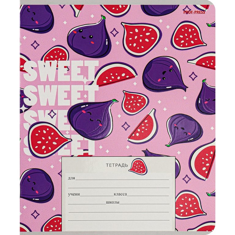 Тетрадь 12 лист лин. косая А5 "ФРУКТОВО-ЯГОДНОЕ НАСТРОЕНИЕ" 5 ВИДОВ