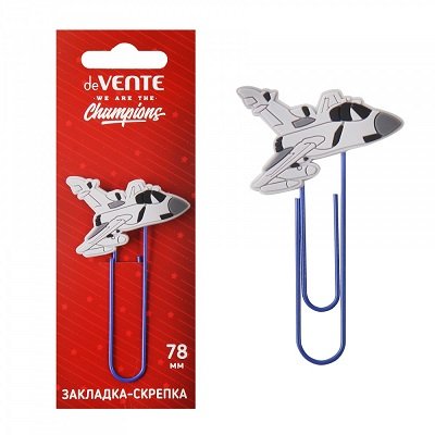 Закладка-скрепка 1 шт/уп deVENTE "Champions"  (ассорти)