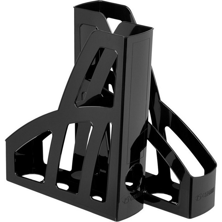 Лоток вертикальный 75 мм Стамм Лидер, черный (полипропилен)