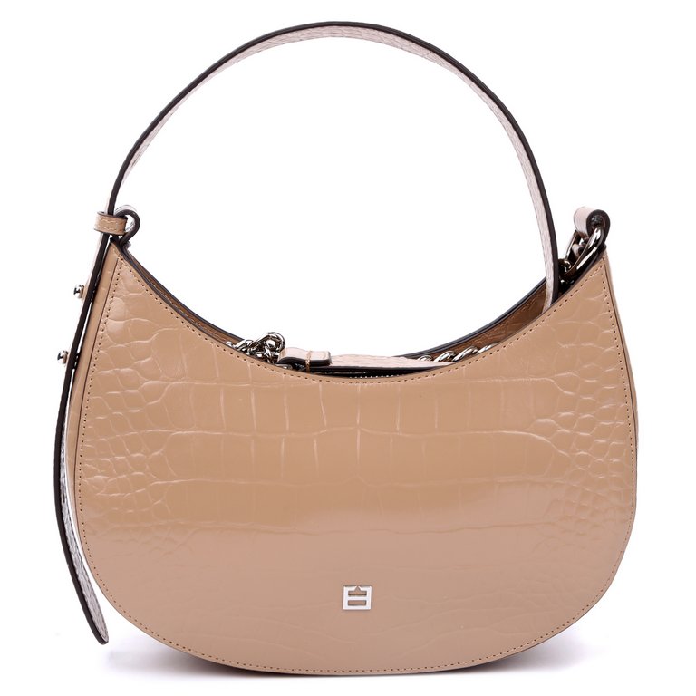 Сумка женская FABRETTI 25х14х8 см, нат. кожа, бежевый