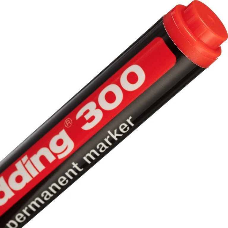 Маркер перманентный  3 мм Edding круглый красный