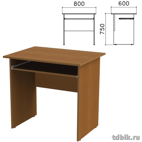 Стол компьютерный "Канц" 800*600*750мм, цвет орех