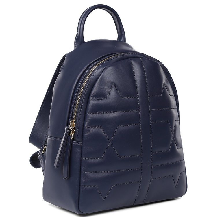 Рюкзак женский LEO VENTONI 25*34*14см, нат. кожа, синий