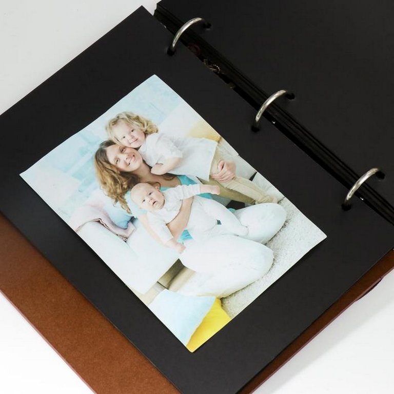 Фотоальбом для наклеивания фото 30 листов на кольцах 22*17см "Штурвал" кожзам