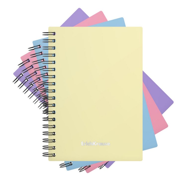 Тетрадь 80 лист кл. А6 на спирали пластиковая обложка "Pastel" ассорти