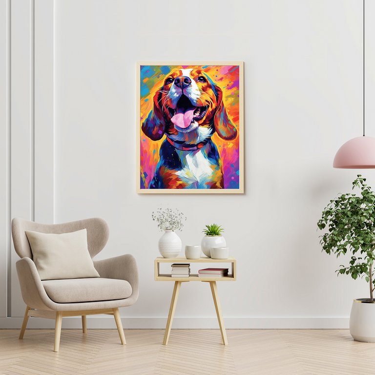 Роспись по номерам (холст) 40*50см "Красочный бигль" (основа+акрил.кр.+кисти)