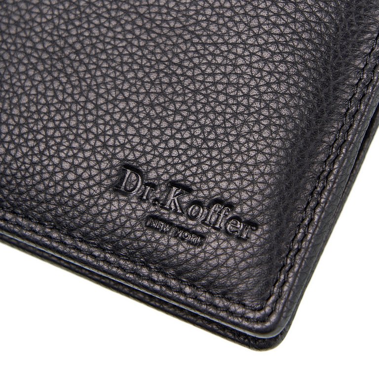 Портмоне Dr.Koffer 11*9 см нат. кожа, черный