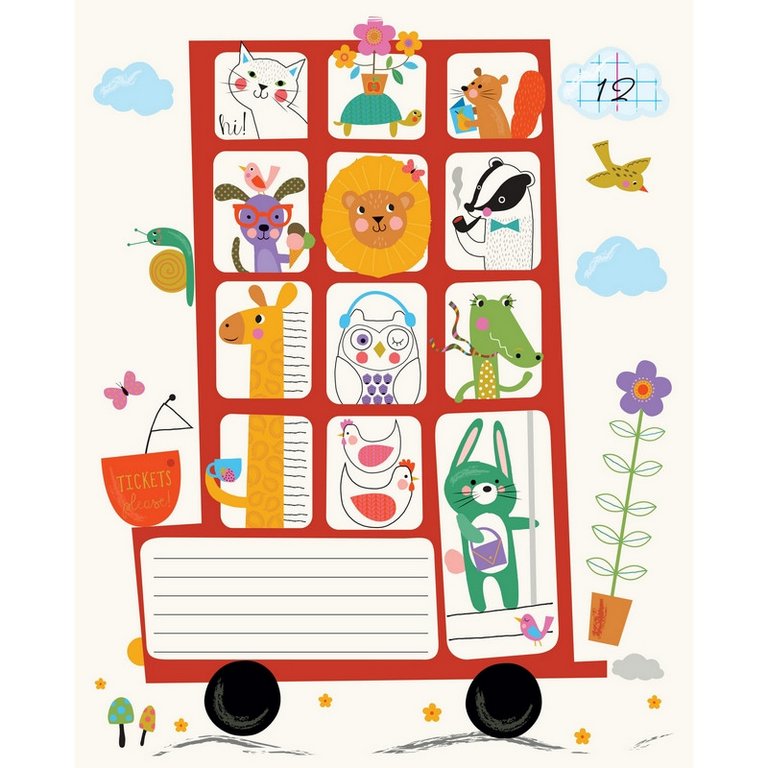 Тетрадь 12 лист кл. А5  "Город животных" 5 видов