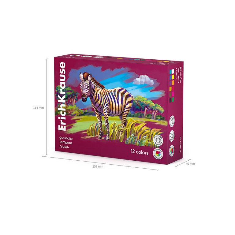 Гуашь 12 цв. по 20 мл ErichKrause "Safari"