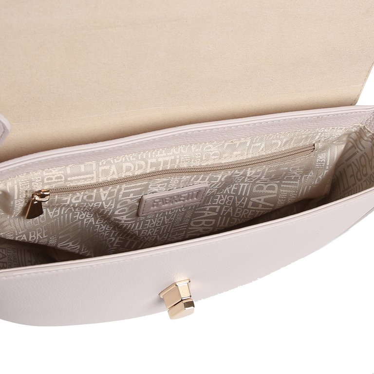 Сумка женская FABRETTI 26х21х6 см, нат. кожа, жемчужный