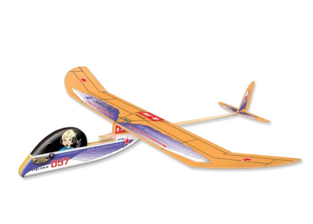 Сборная модель из пенопласта Свободнолетающий планер "Орлик" (10+) ДеТИ