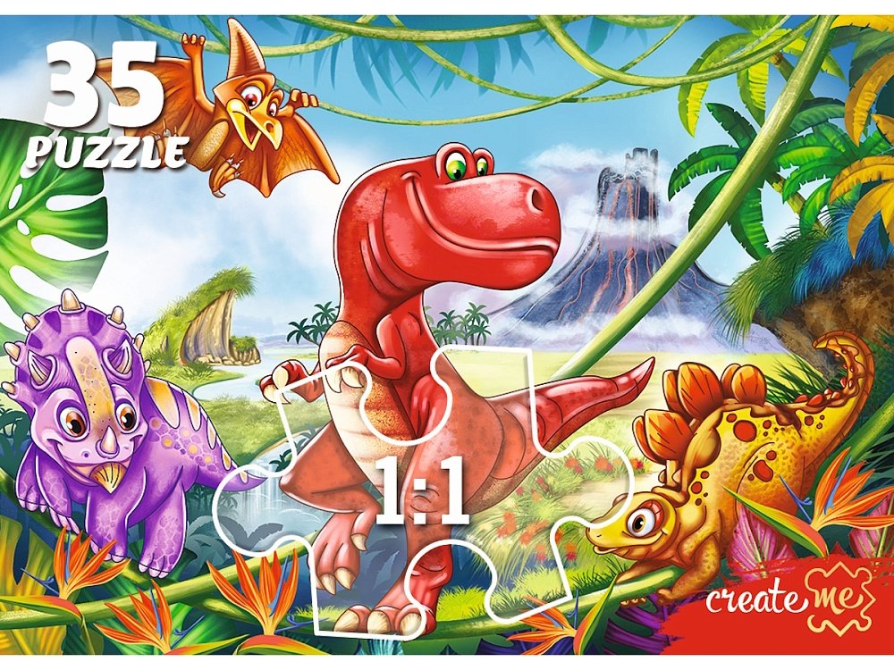 Пазлы   35 дет. "Мир динозавров" Рыжий кот