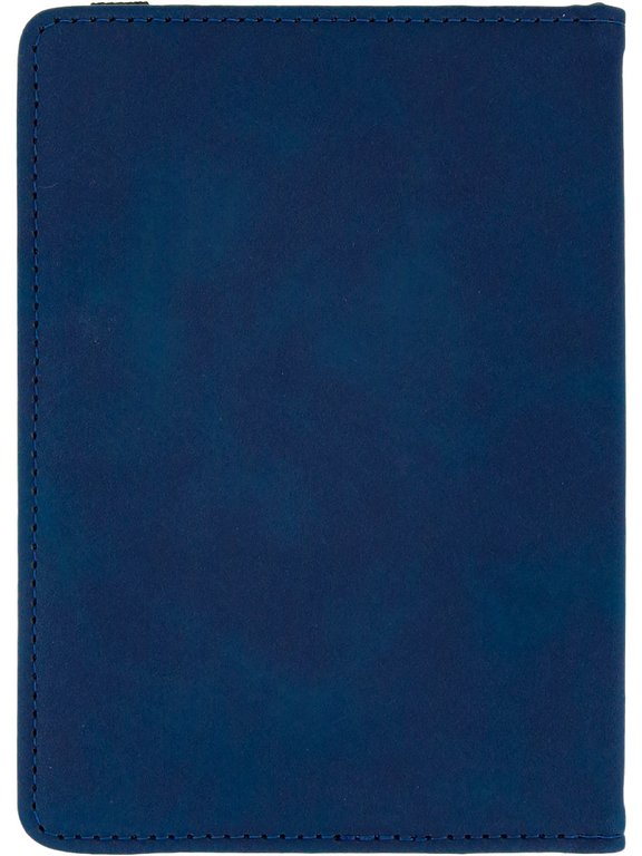 Обложка для паспорта MILAND "Вояж" с отделениями для карт на резинке кожзам, синяя