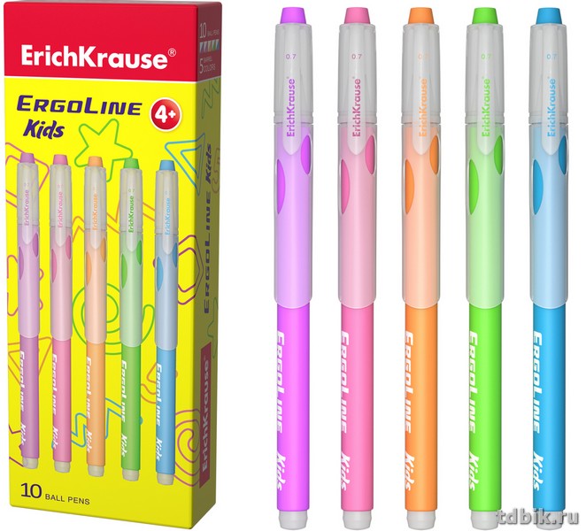 Ручка шариковая для правшей масляная ErichKrause  Ergoline Kids рез.упор  0,7мм синяя (линия 0,35мм)