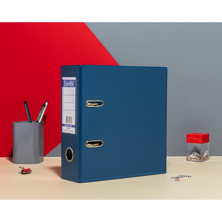 Папка-регистратор А5 70мм Bantex вертик. картон в пленке ПВХ, темно-синяя