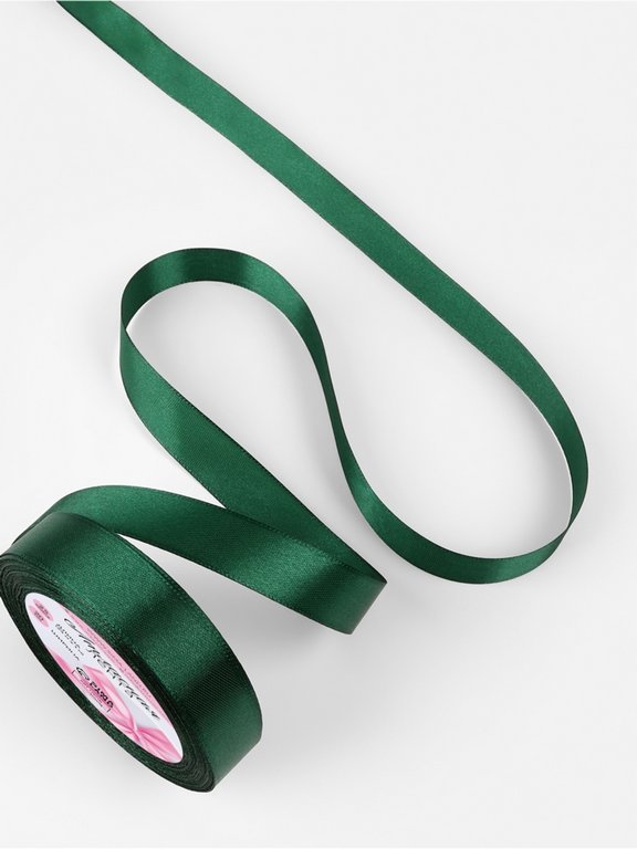 Лента атласная 2,0см*23м, цв. зелёный темный ART UZOR