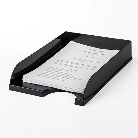 Лоток горизонтальный BRAUBERG Standard черный