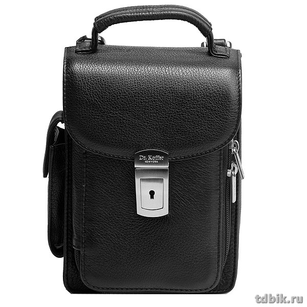 Сумка для документов Dr.Koffer 16*21*9см, нат. кожа, черная