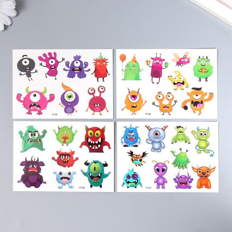 Наклейка-тату "Праздник монстров" 11,5х8 см