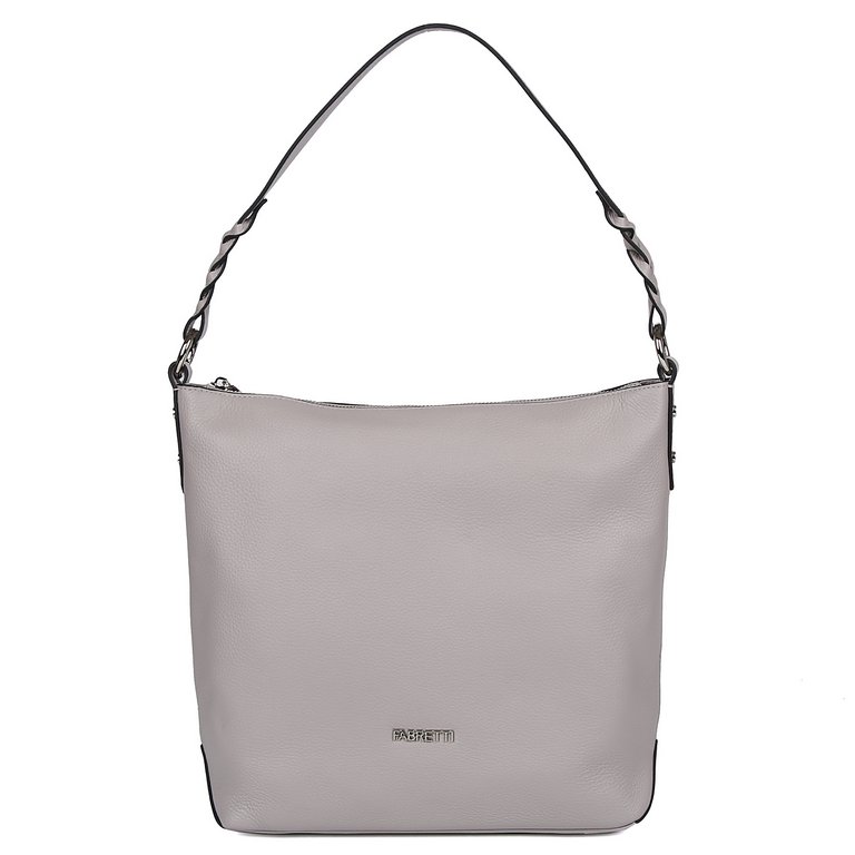 Сумка женская FABRETTI 32х29х11 см, нат. кожа, серый