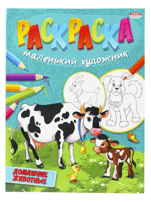 Раскраска А4 "Домашние животные" 8л ПРОФ-пресс Раскраска А4 "Домашние животные" 8л ПРОФ-пресс