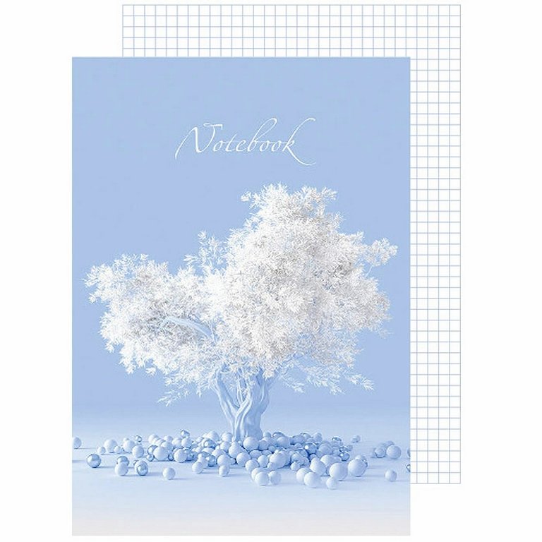 Тетрадь 48 лист кл. А4 на скрепке "Волшебные деревья" софт-тач лам. цв. форзац 70г/м