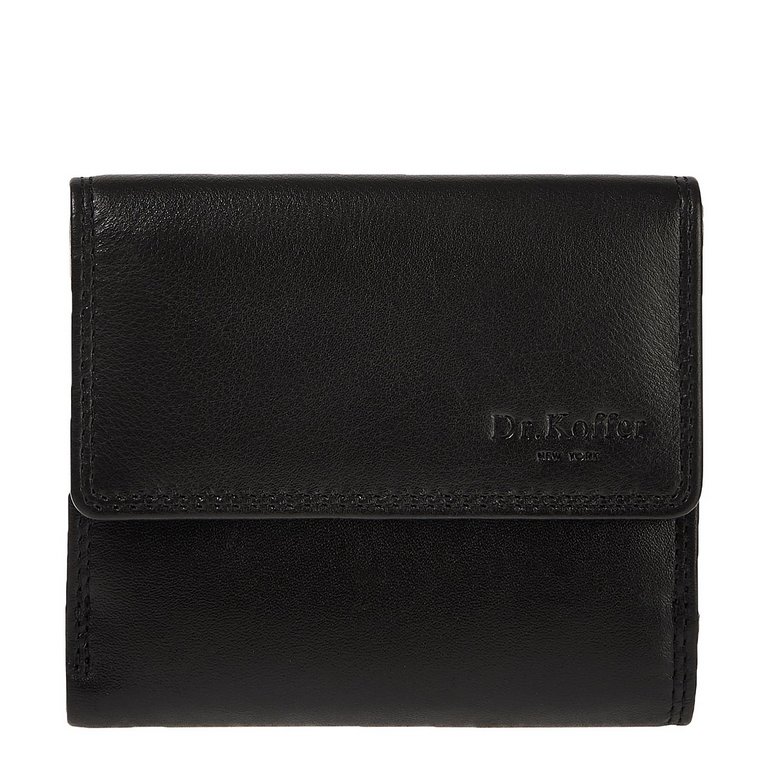 Портмоне Dr.Koffer 12*10 см нат. кожа, черный