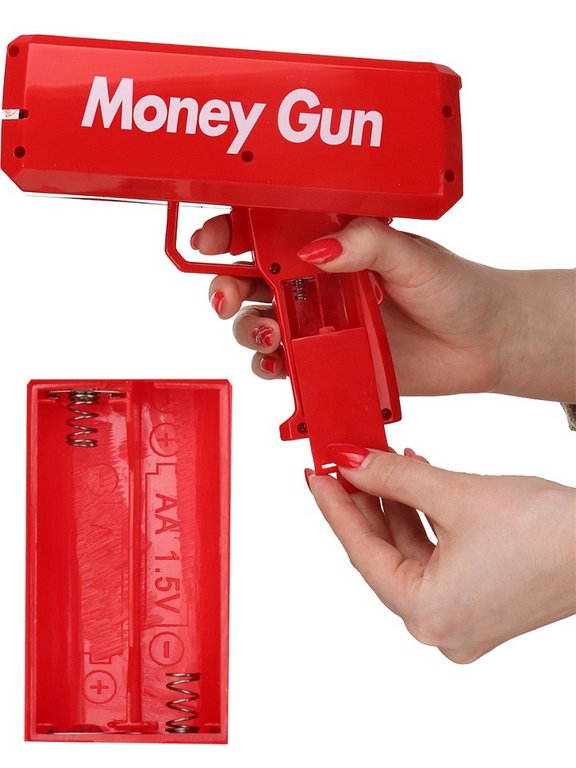Пистолет для купюр механический (100 купюр в комплекте) 17*19см красный