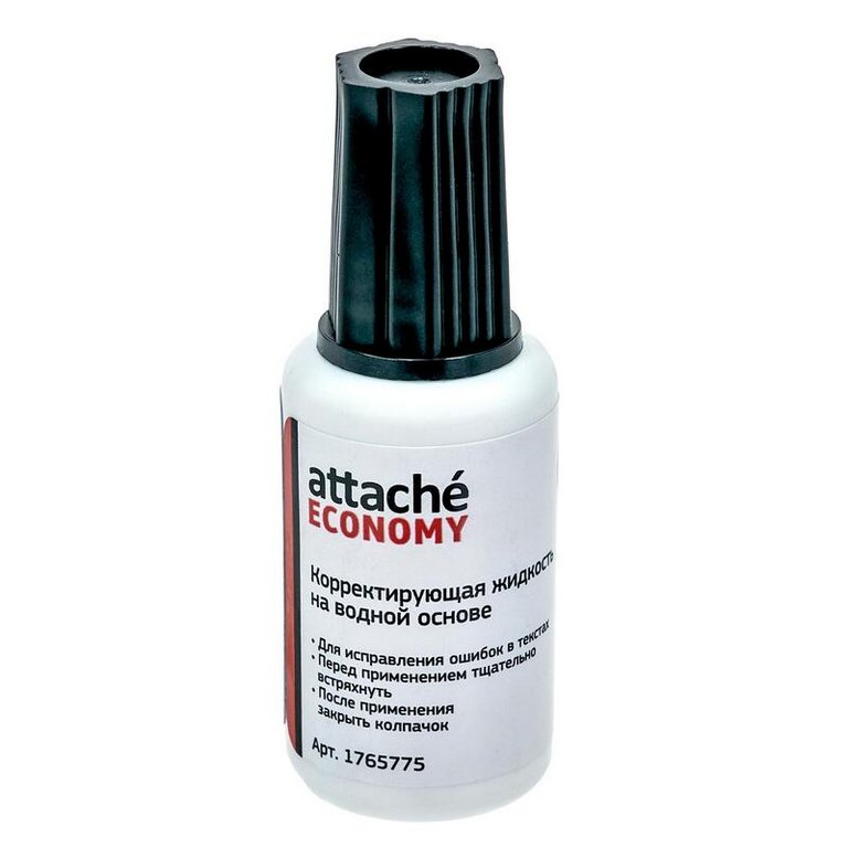 Коррект. жидкость Attache (25мл) с кисточкой, быстросохнущая