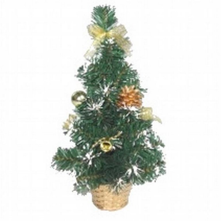 Ель декоративная   0,3 м украшенная (цв. гамма украшений золото)