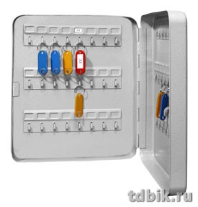 Шкаф для хранения  48 ключей, серый, с брелками, 250x180х80 мм, с замком