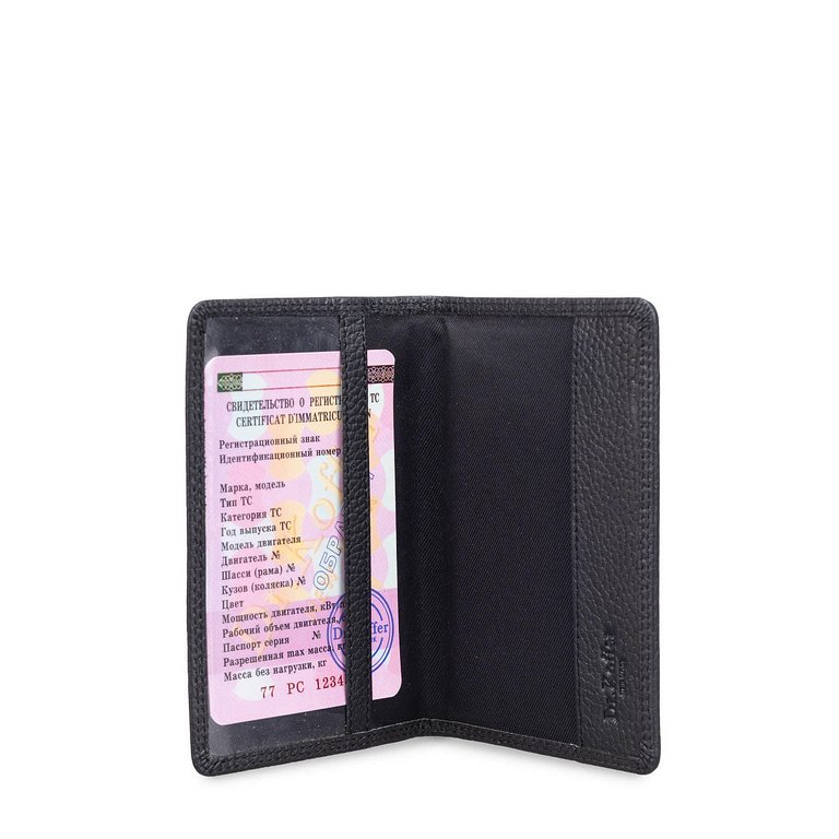 Обложка для паспорта Dr.Koffer нат. кожа, черный