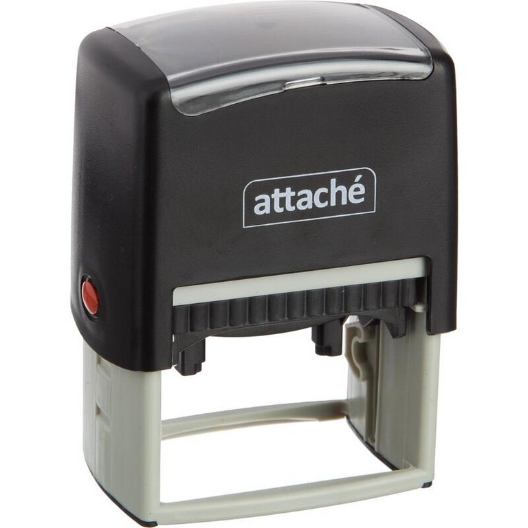 Штамп самонаборный 10/8 стр 40х60 мм 2 кассы с рамкой Attache, корпус черный