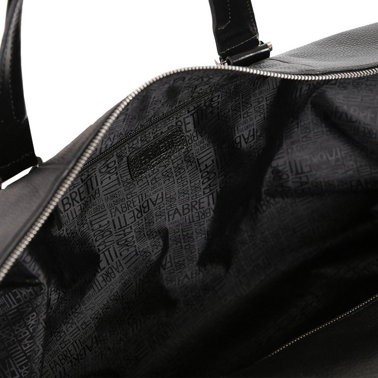 Сумка дорожная FABRETTI 53,5*28*23, нат. кожа, черный