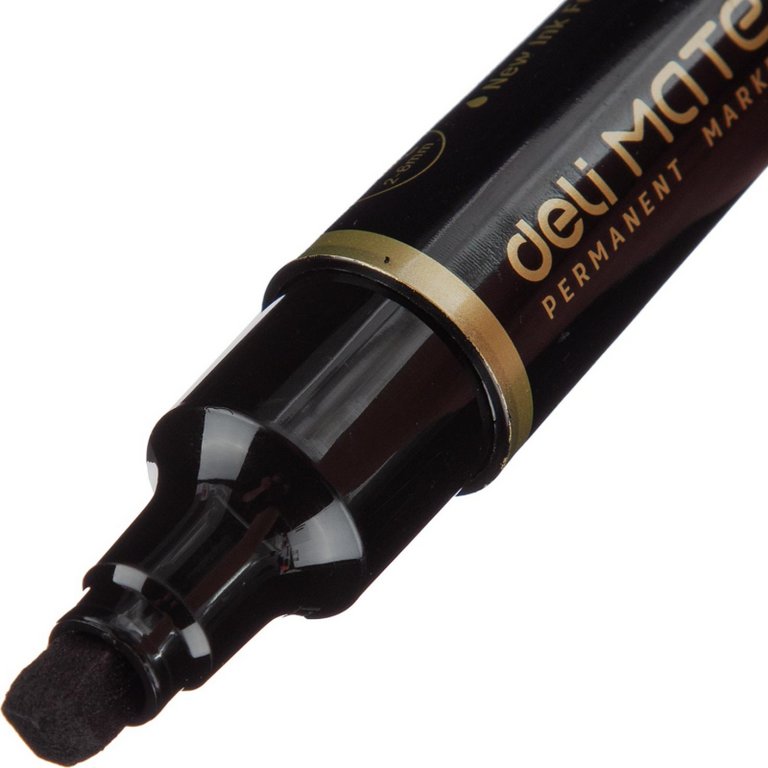 Маркер перманентный   двусторонний 1,5-6мм Deli Mate черный