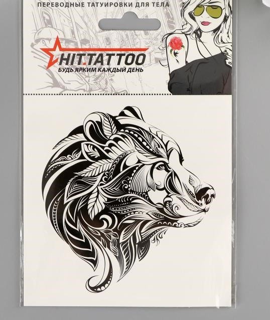 Наклейка-тату "Медведь" 10х15 см Toomix